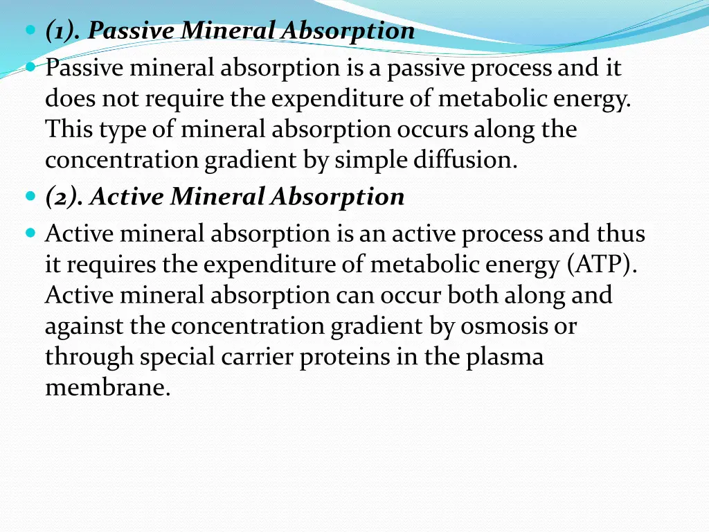 1 passive mineral absorption passive mineral