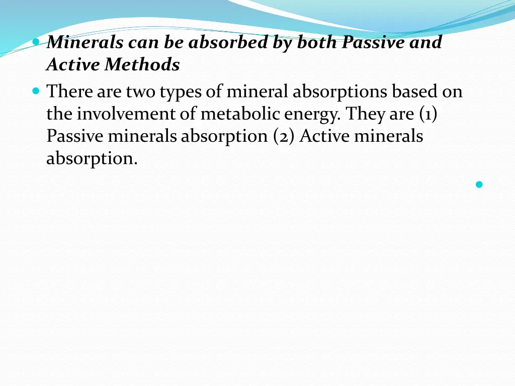 minerals can be absorbed by both passive