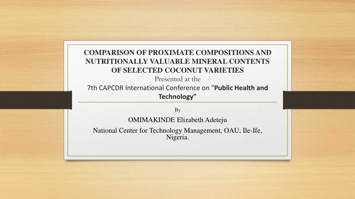 comparison of proximate compositions