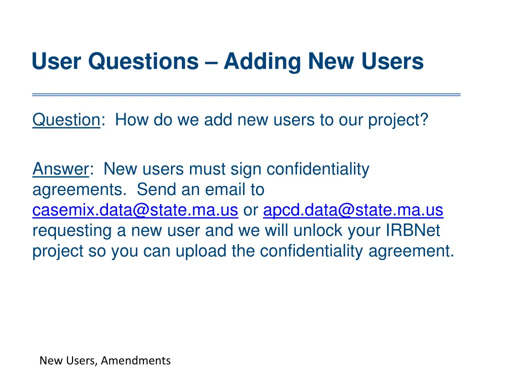 user questions adding new users