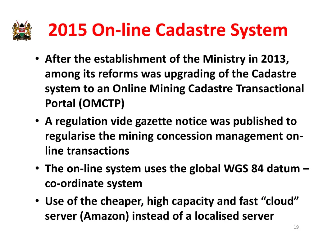 2015 on line cadastre system