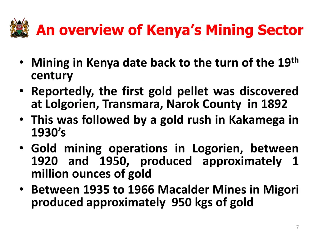 an overview of kenya s mining sector