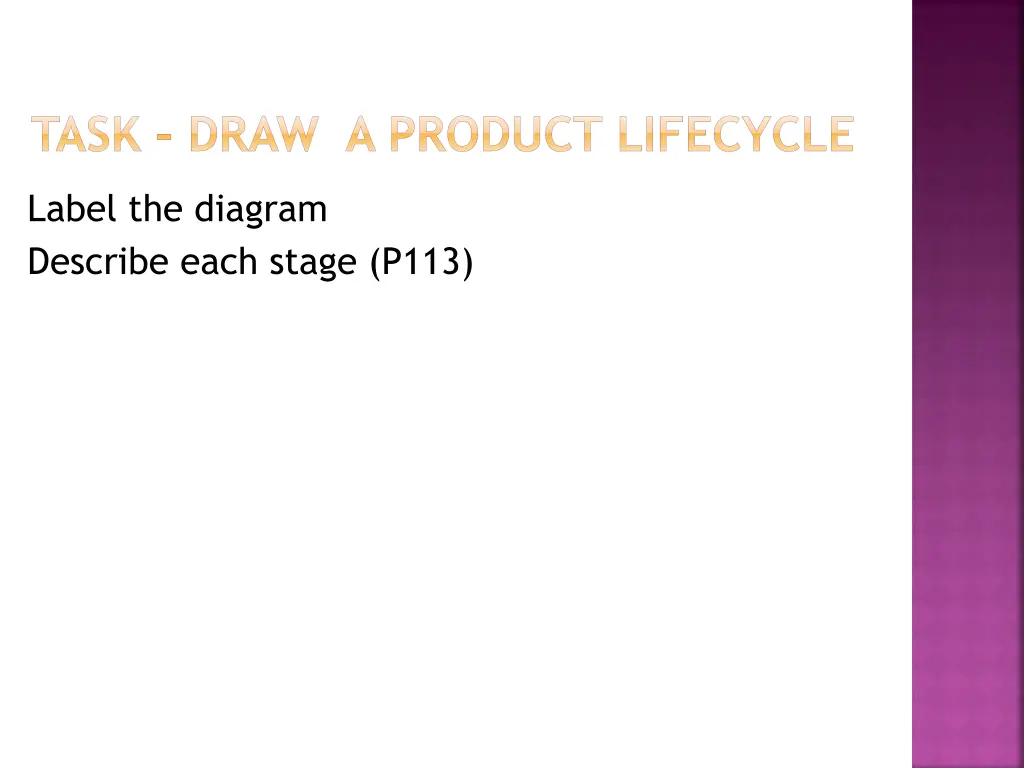 task draw a product lifecycle