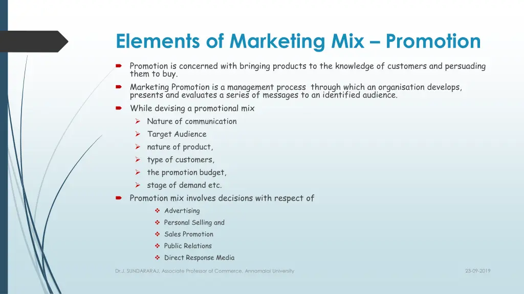 elements of marketing mix promotion