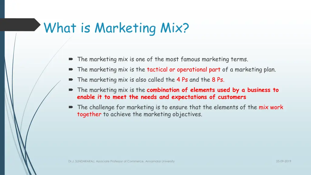 what is marketing mix