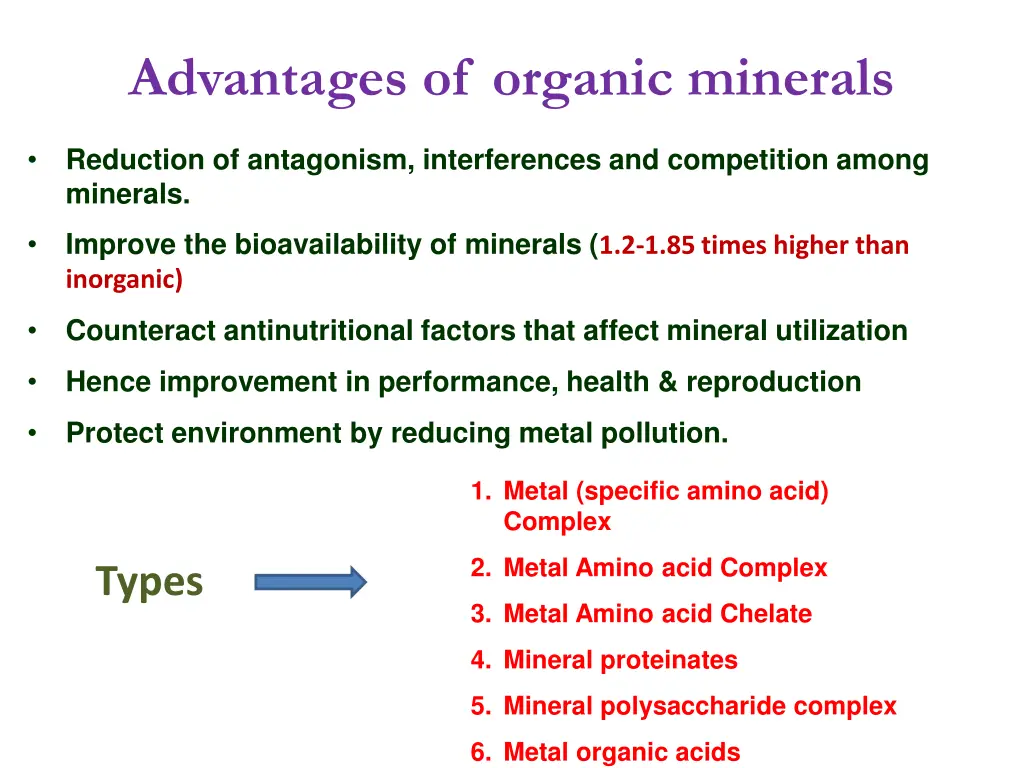 advantages of organic minerals