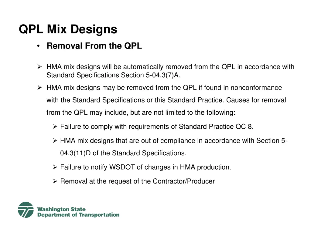 qpl mix designs 9