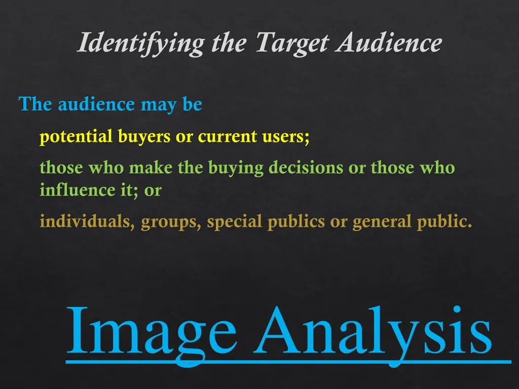 identifying the target audience