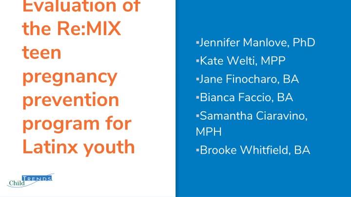 evaluation of the re mix teen pregnancy