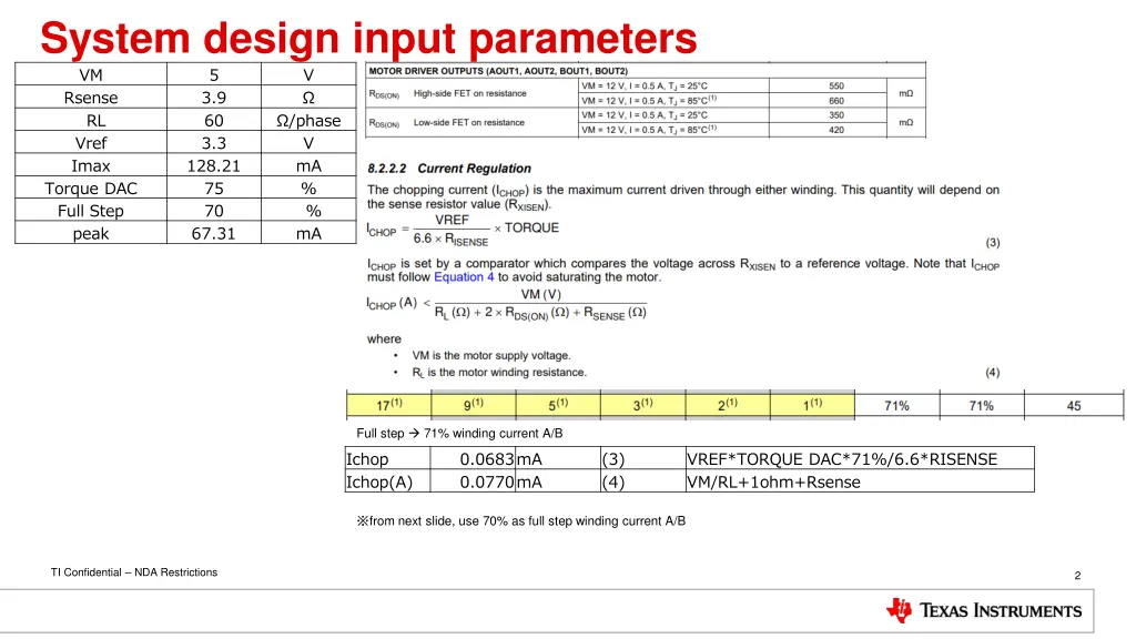 system design input parameters