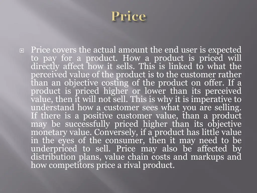 price covers the actual amount the end user