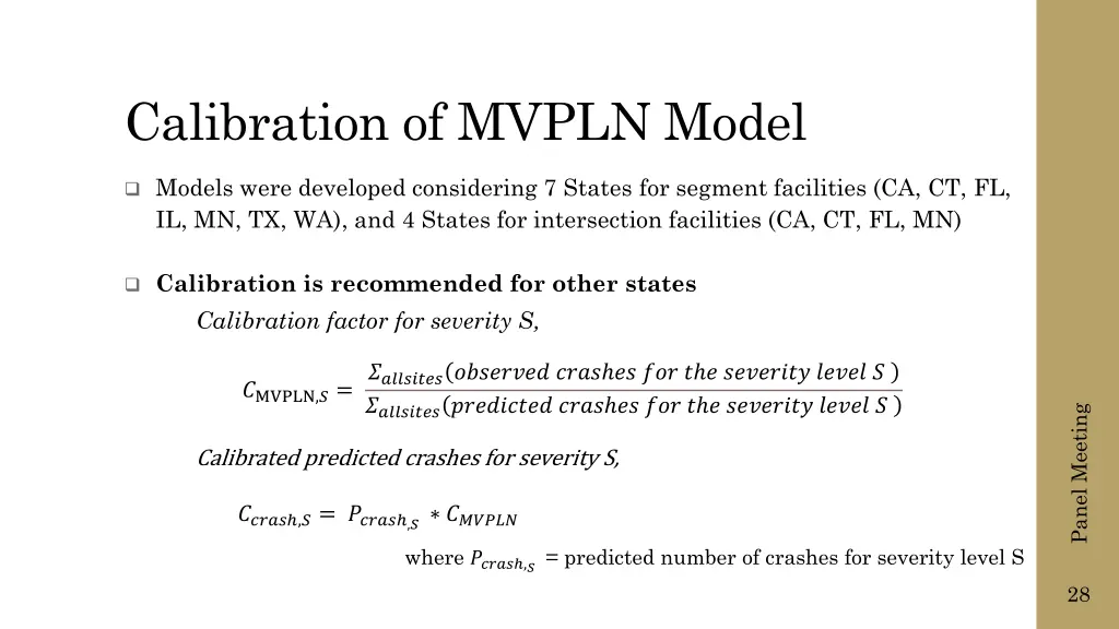 calibration of mvpln model