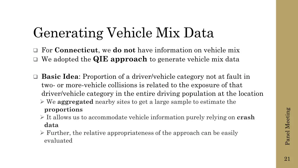 generating vehicle mix data