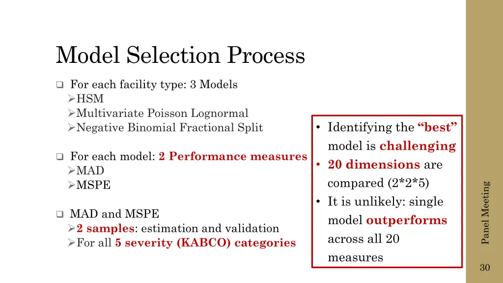 model selection process