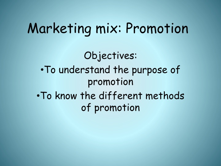 marketing mix promotion