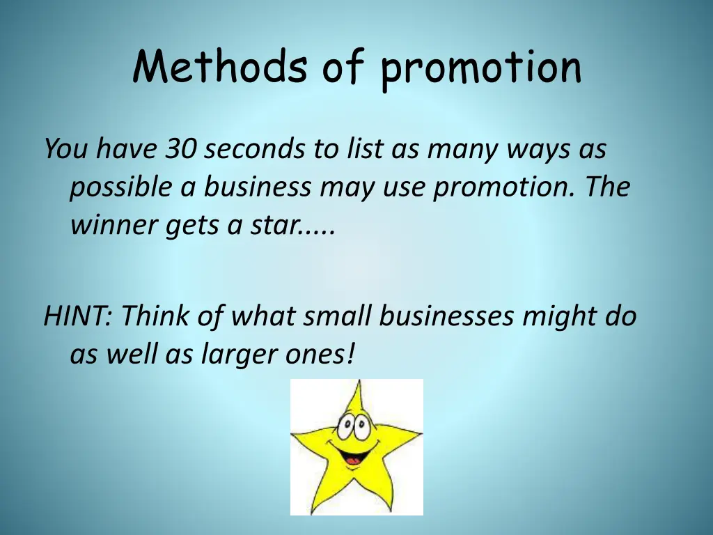 methods of promotion