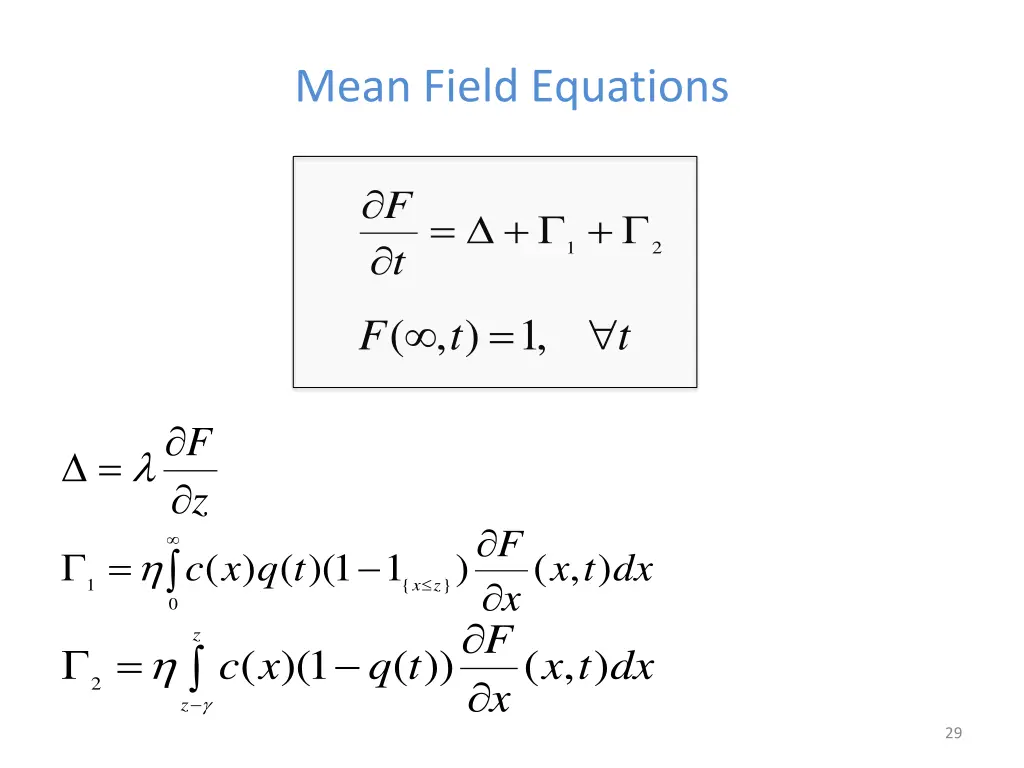 mean field equations