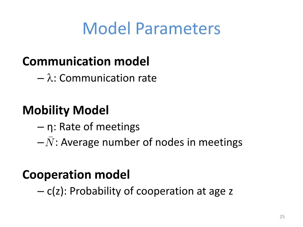 model parameters