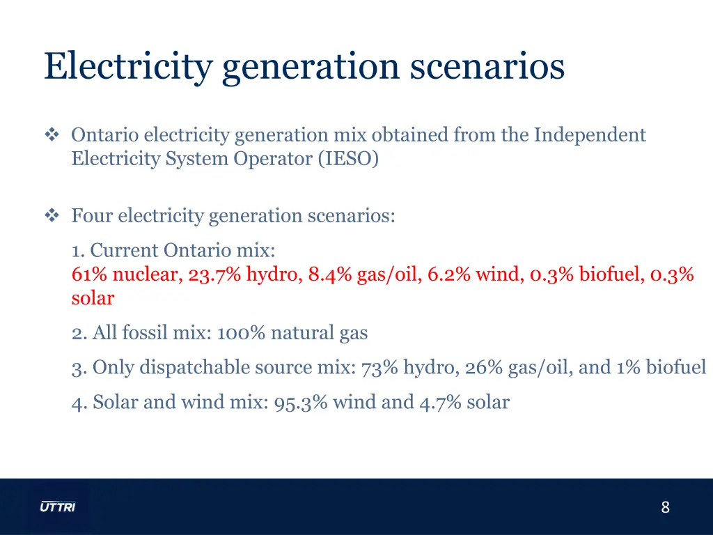 electricity generation scenarios