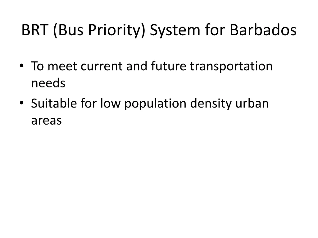 brt bus priority system for barbados