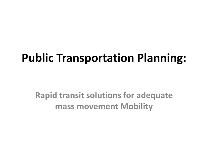 public transportation planning