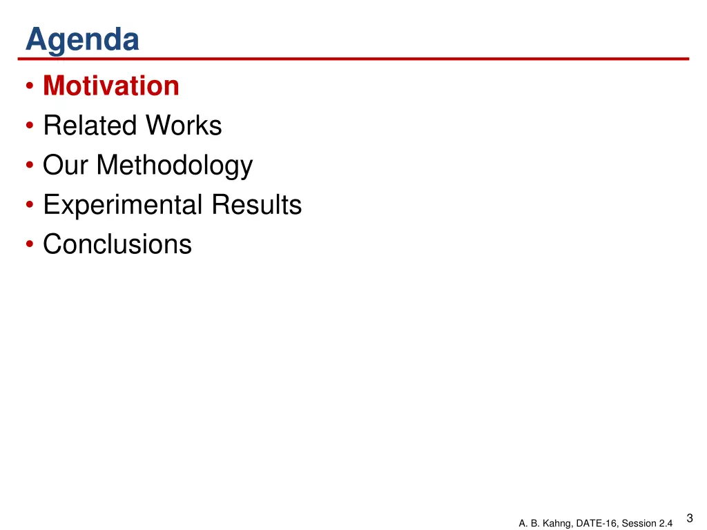 agenda motivation related works our methodology