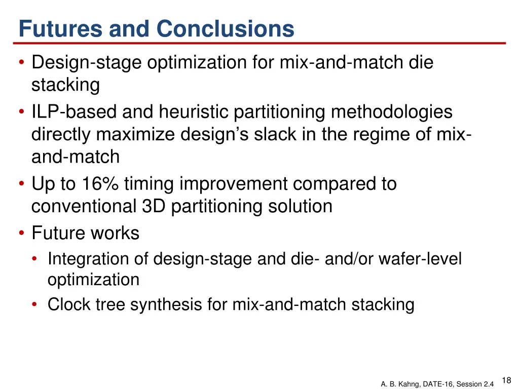 futures and conclusions design stage optimization