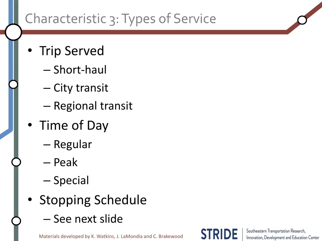 characteristic 3 types of service