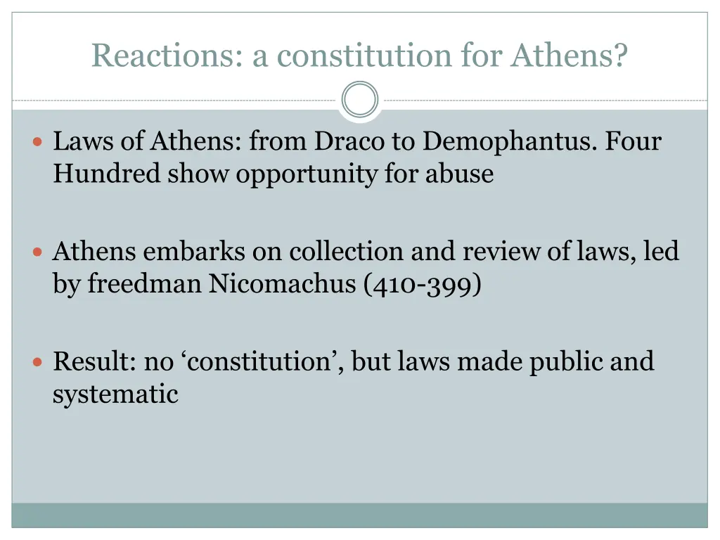 reactions a constitution for athens