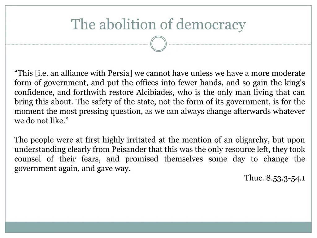 the abolition of democracy