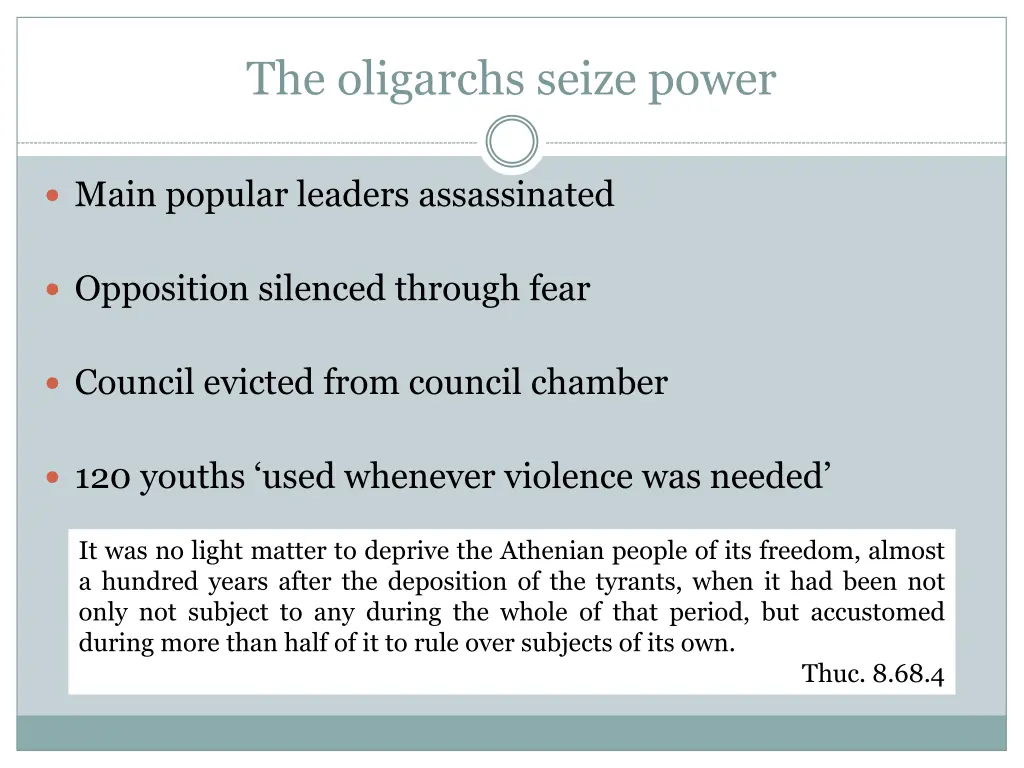 the oligarchs seize power