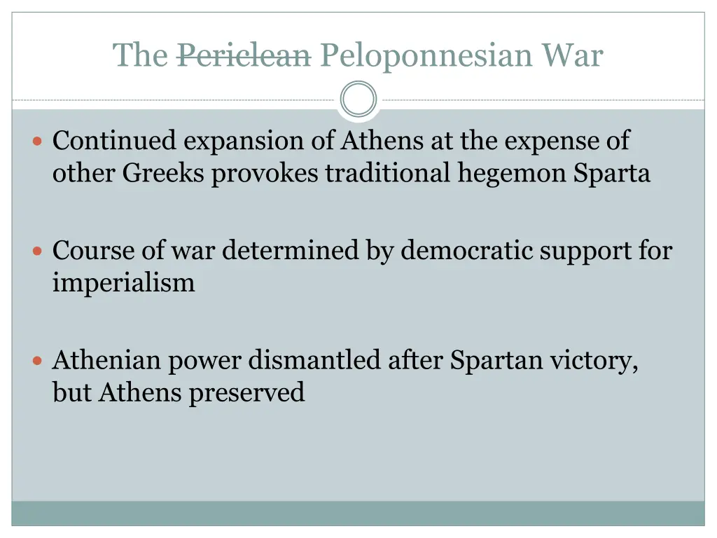 the periclean peloponnesian war