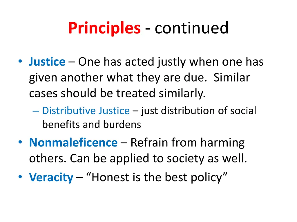 principles continued