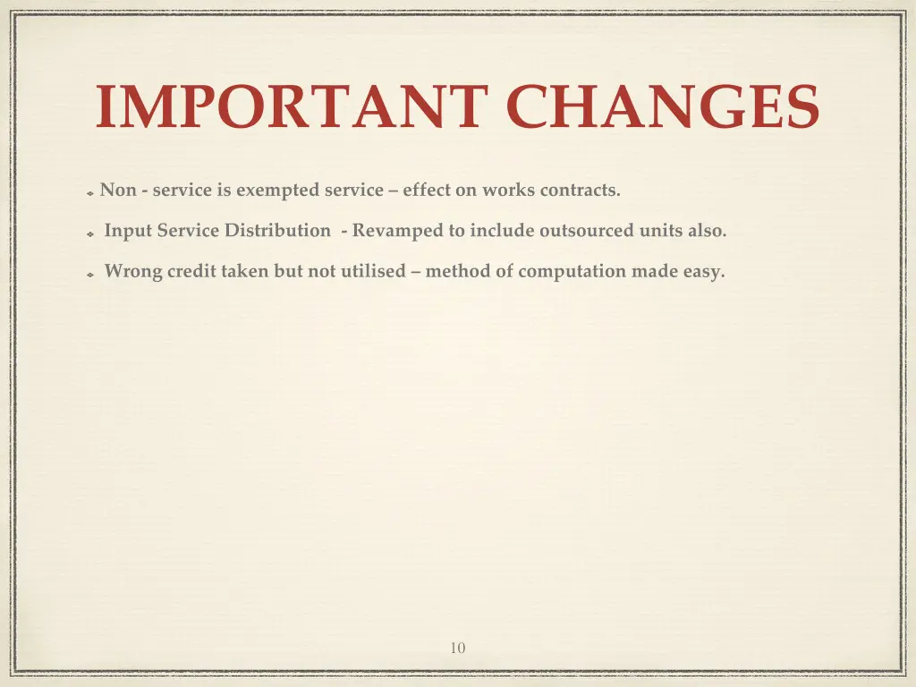 important changes 1