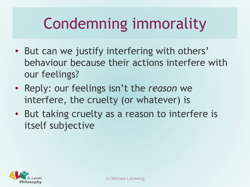 condemning immorality