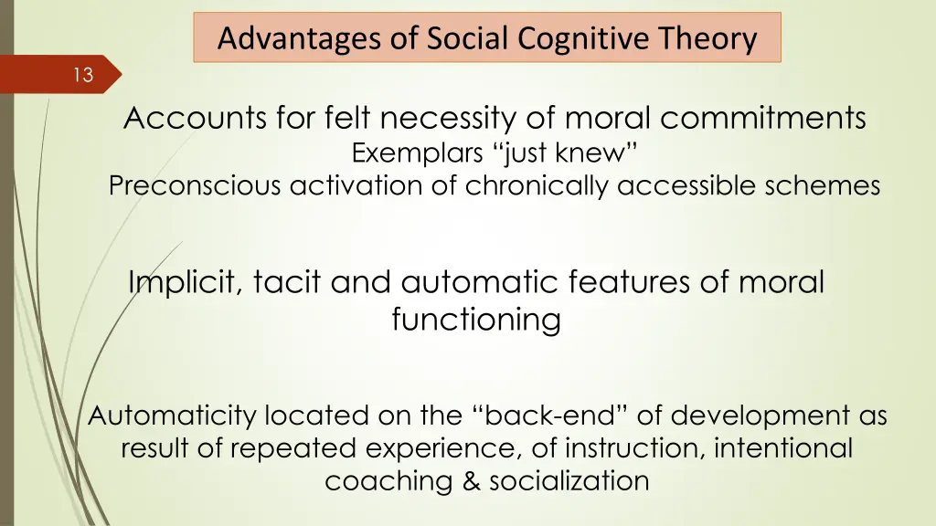 advantages of social cognitive theory