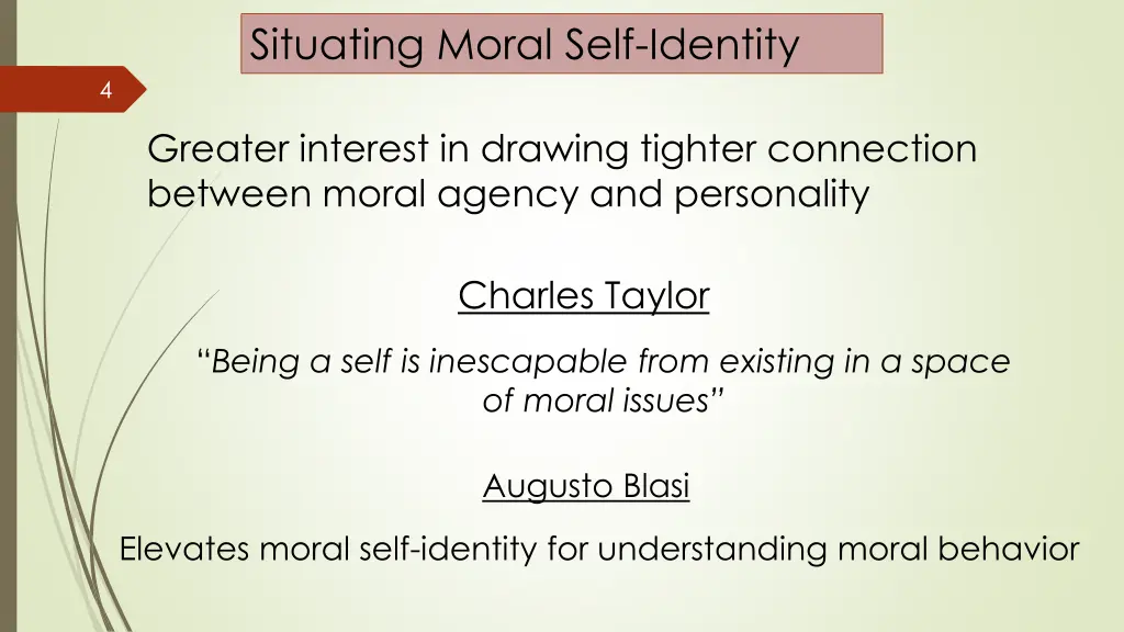 situating moral self identity