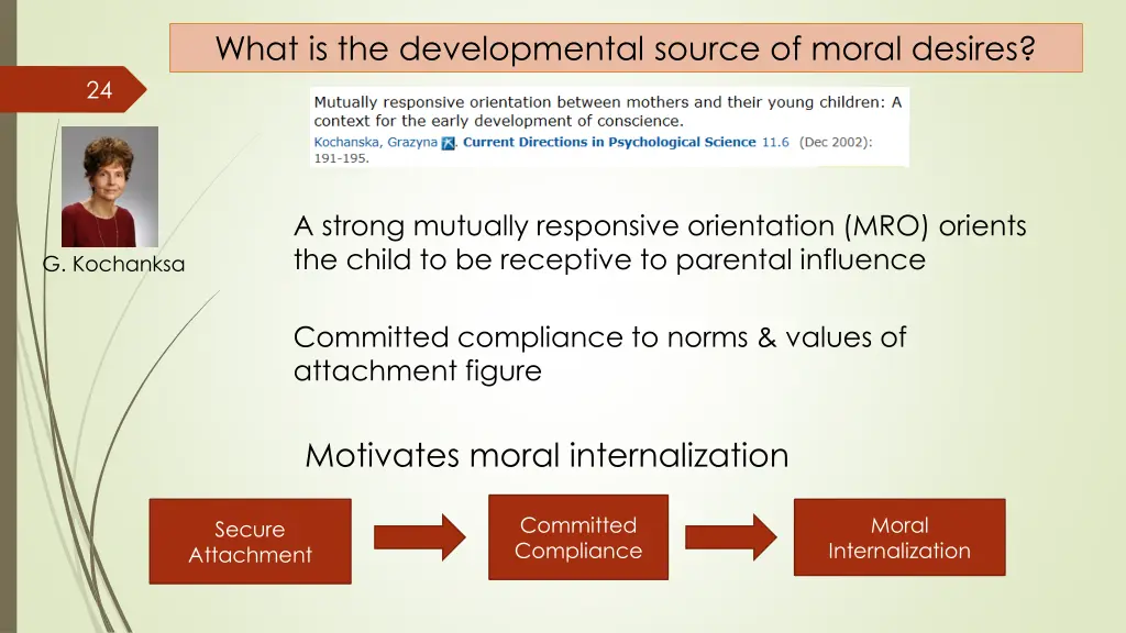 what is the developmental source of moral desires