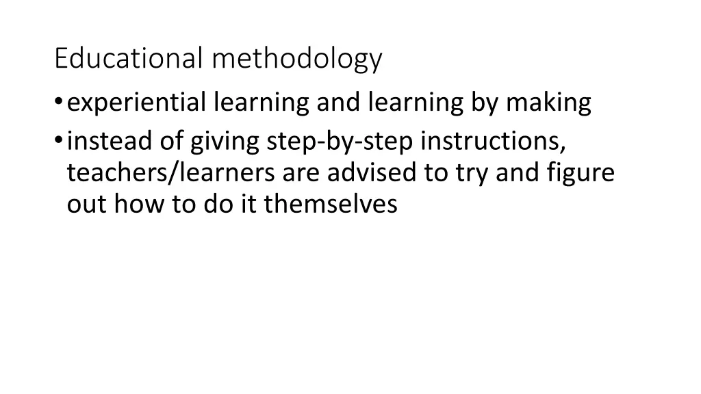 educational methodology experiential learning