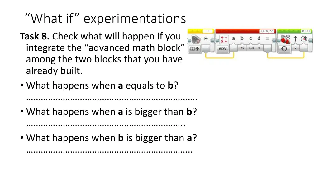 what if experimentations task 8 check what will