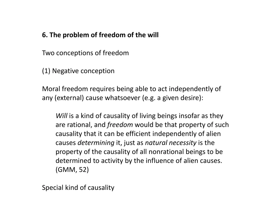 6 the problem of freedom of the will