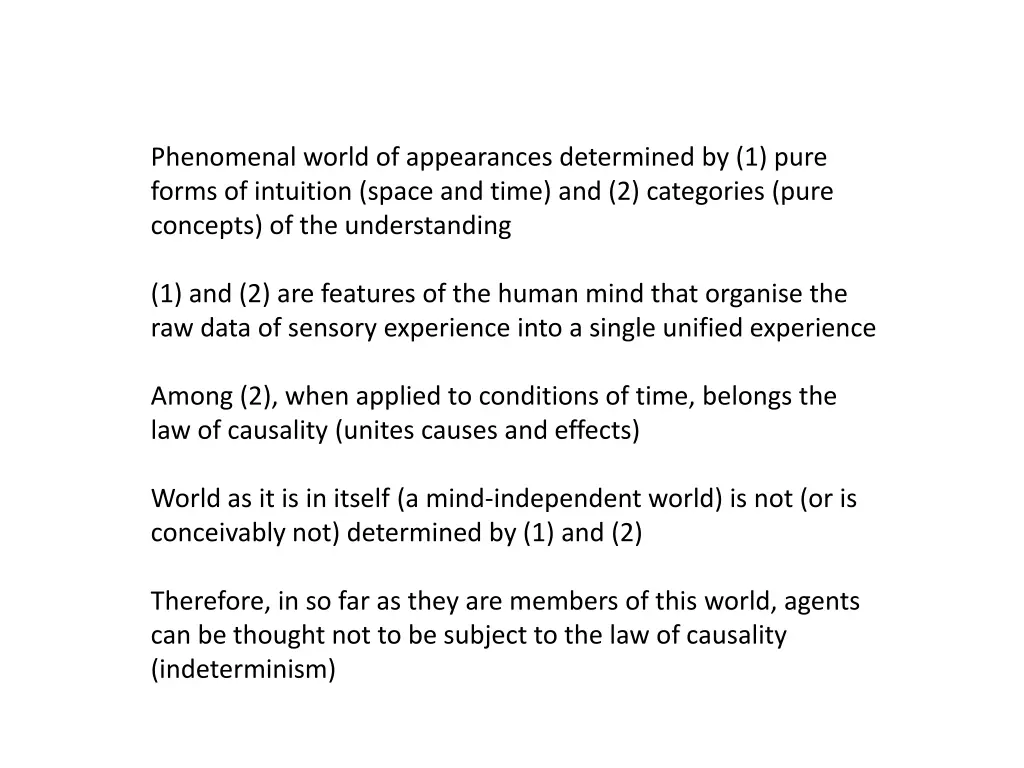 phenomenal world of appearances determined