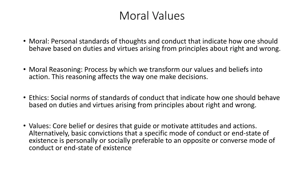 moral values