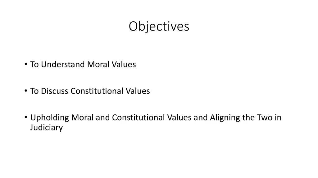 objectives