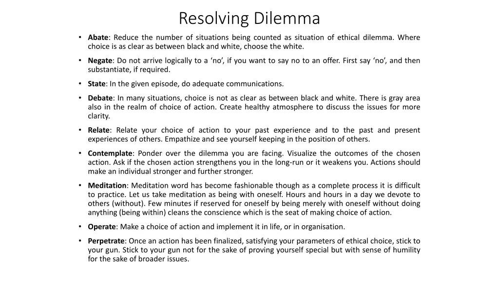 resolving dilemma