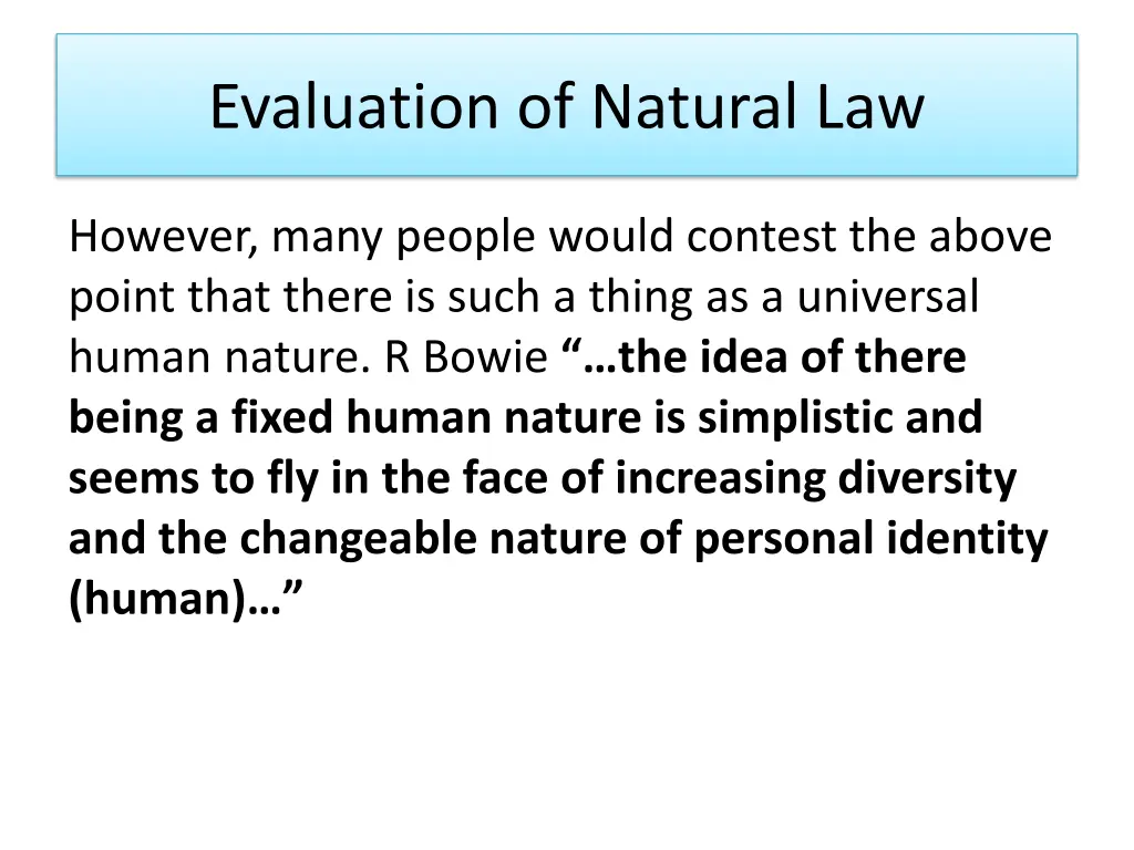 evaluation of natural law 10