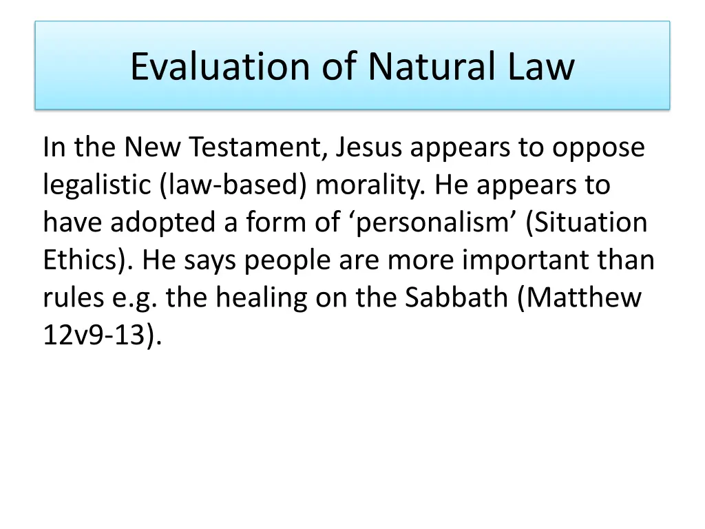 evaluation of natural law 13