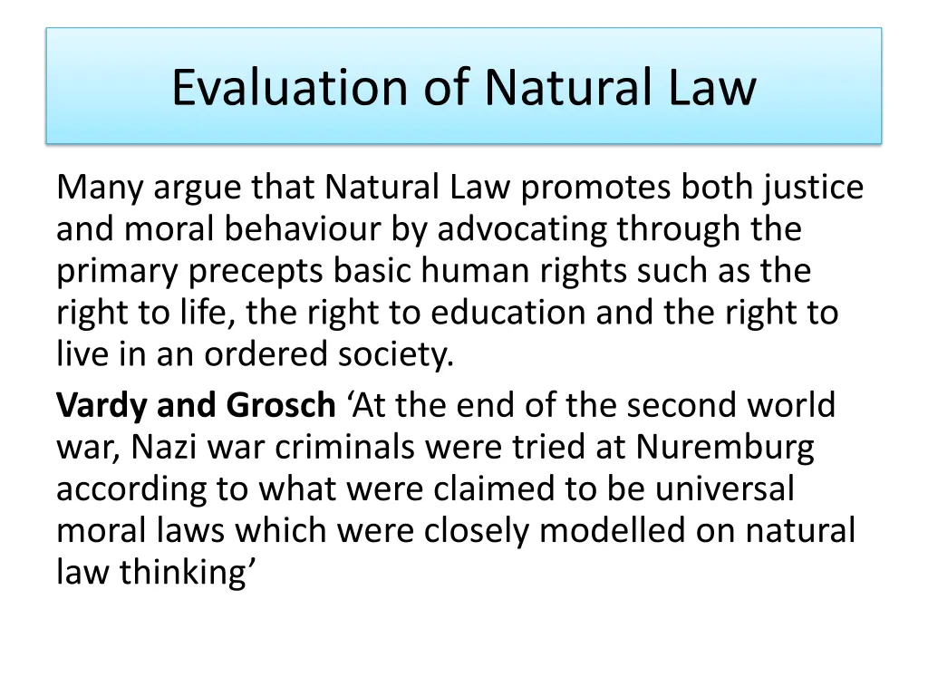 evaluation of natural law 14