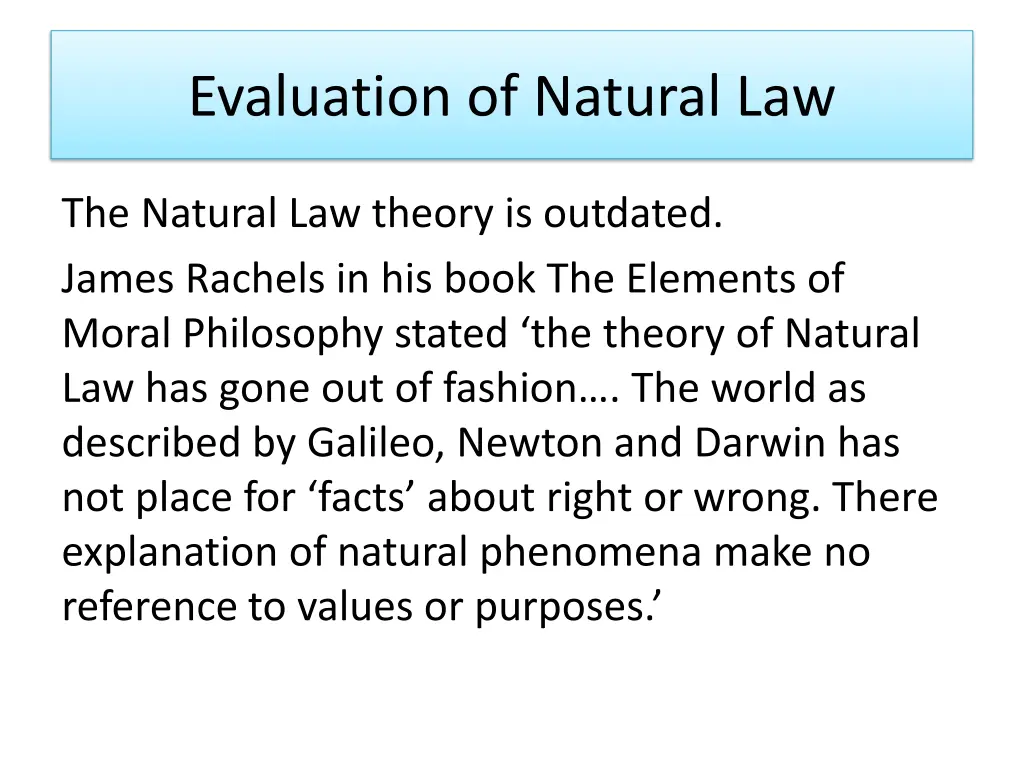 evaluation of natural law 15