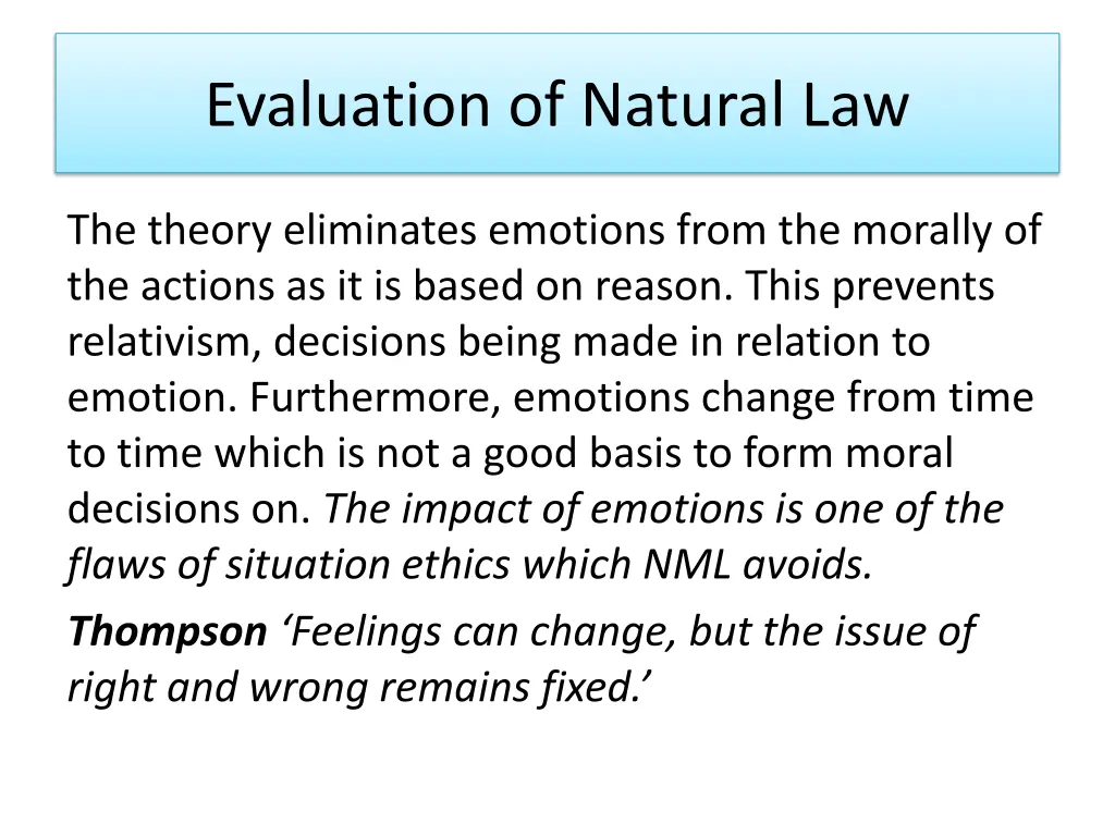 evaluation of natural law 5